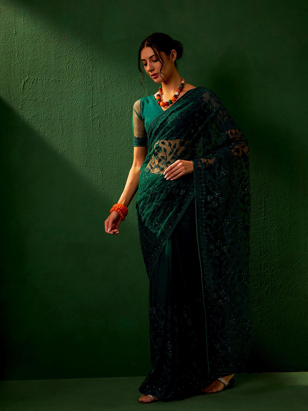 Sangria Embroidered Sarees | Grocsy