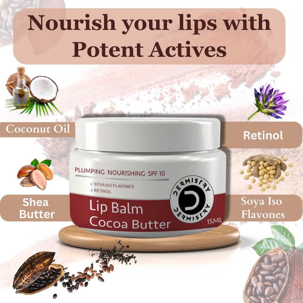 Dermistry Coffee Scrub & Strawberry Cocoa Butter Nourishing Lip Balm | Grocsy