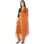 A R Silk VNS Border Buti Fancy Dupatta Orange Color Dupatta or Chunni | Grocsy