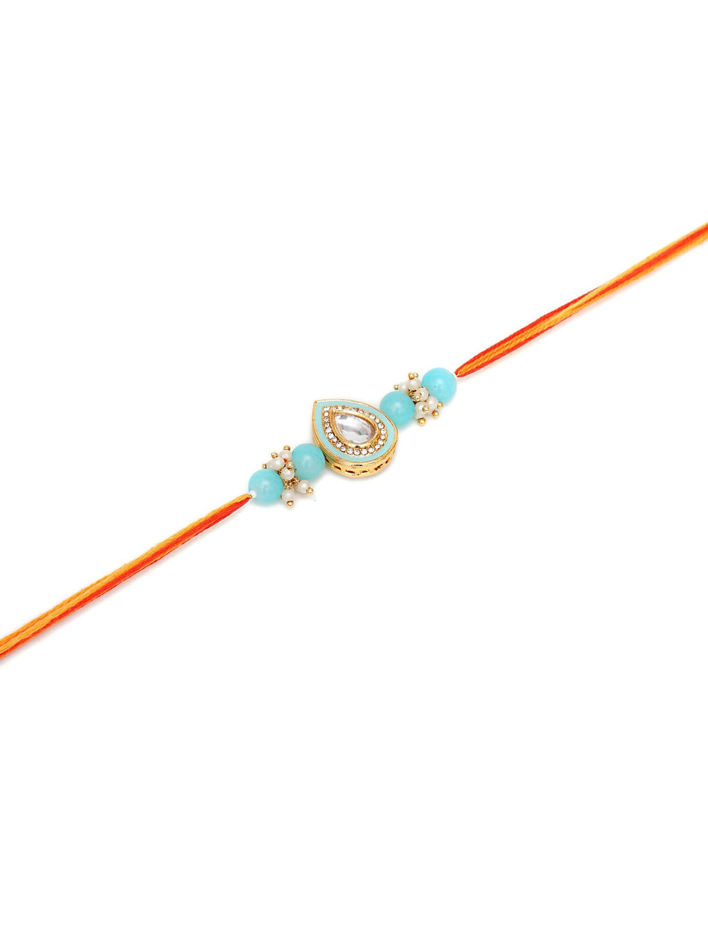 Designer kundan Rakhi - Ruby Raang | Grocsy