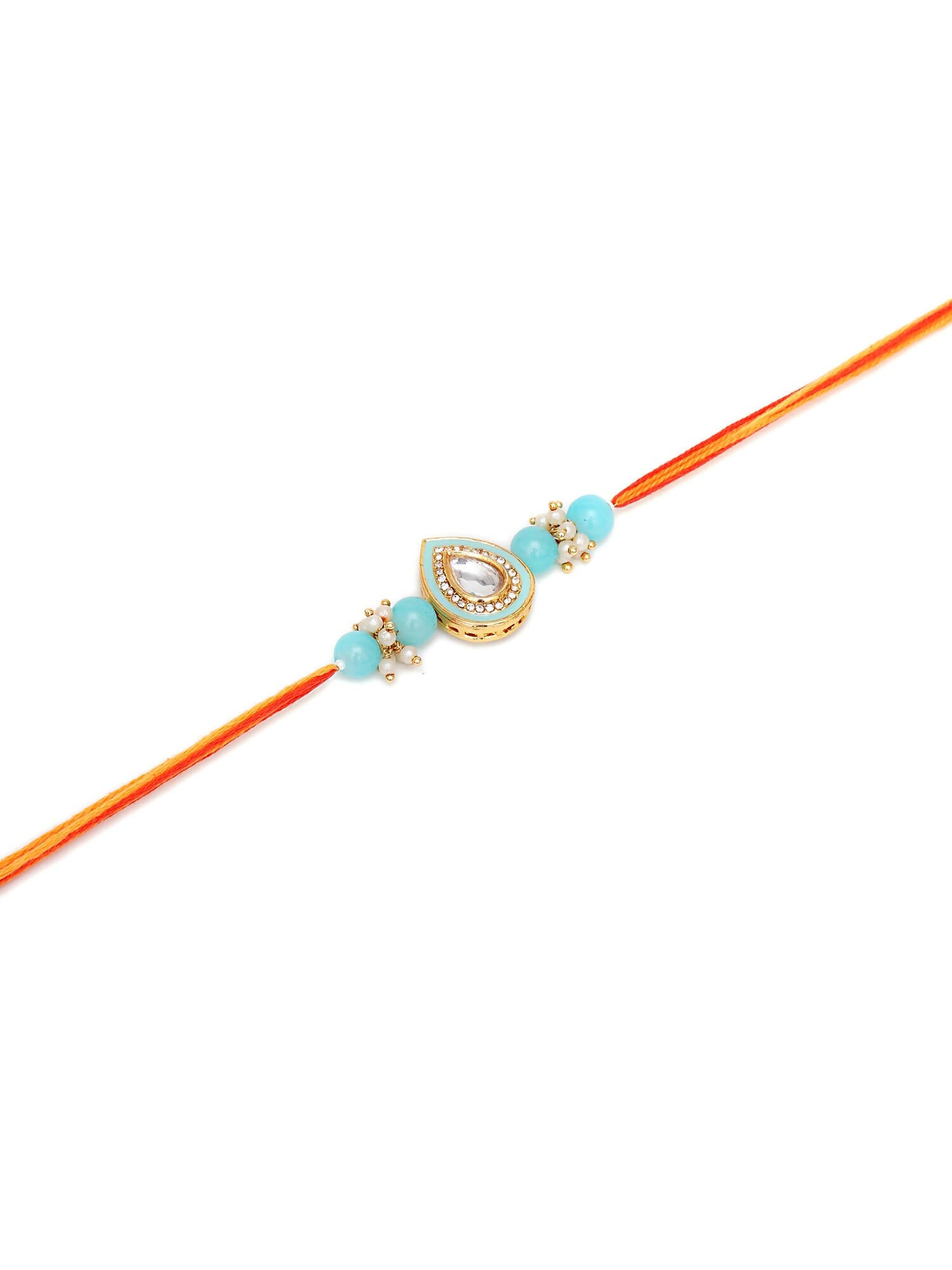 Designer kundan Rakhi - Ruby Raang | Grocsy