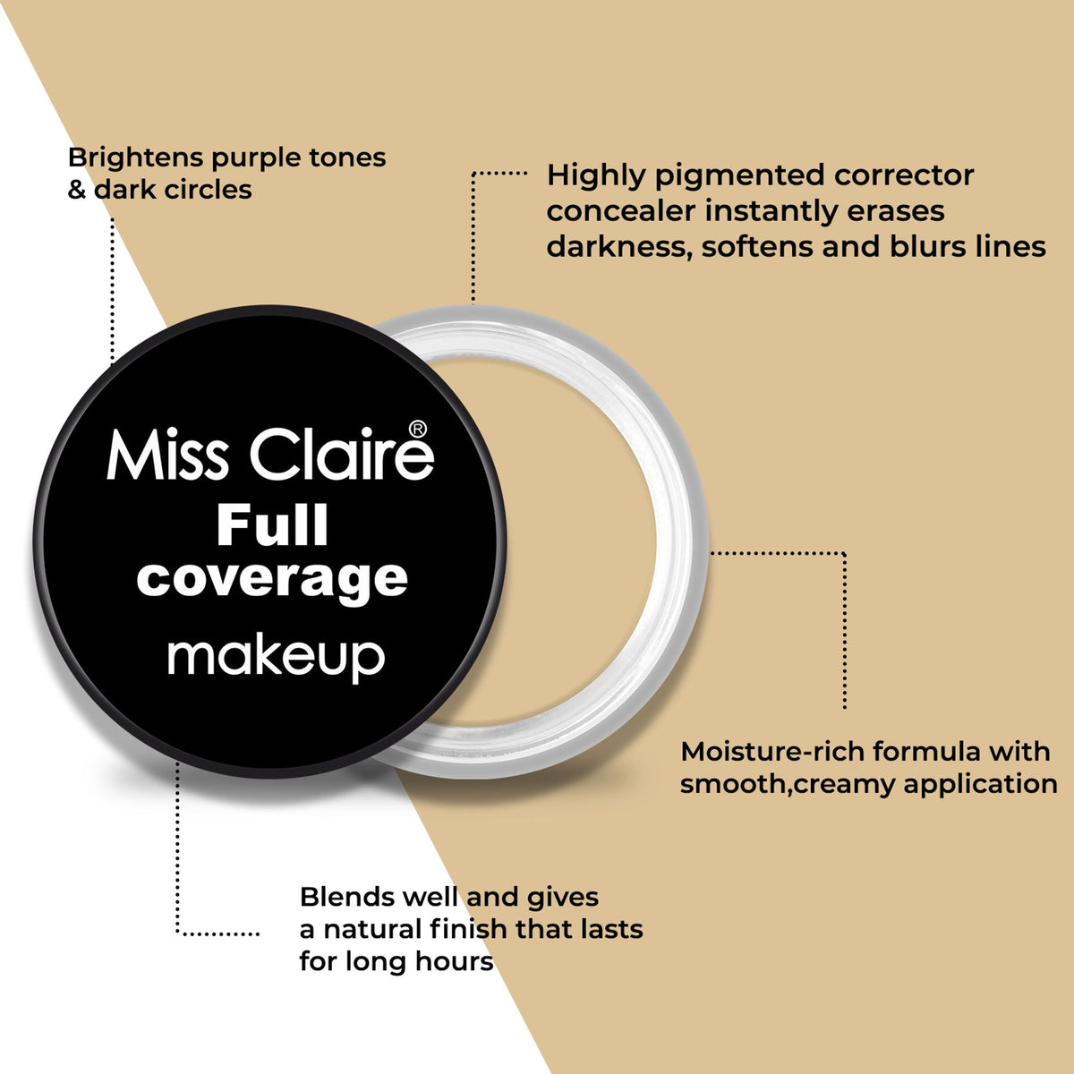 Miss Claire Full Coverage Makeup + Concealer - 15 | Grocsy