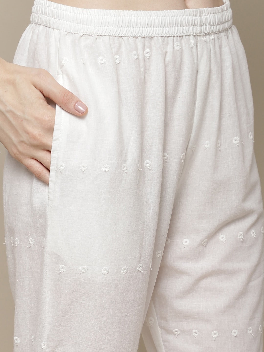 Sangria Women Ethnic Motifs Printed Pure Cotton Kurta with Trousers & With Dupatta | Grocsy