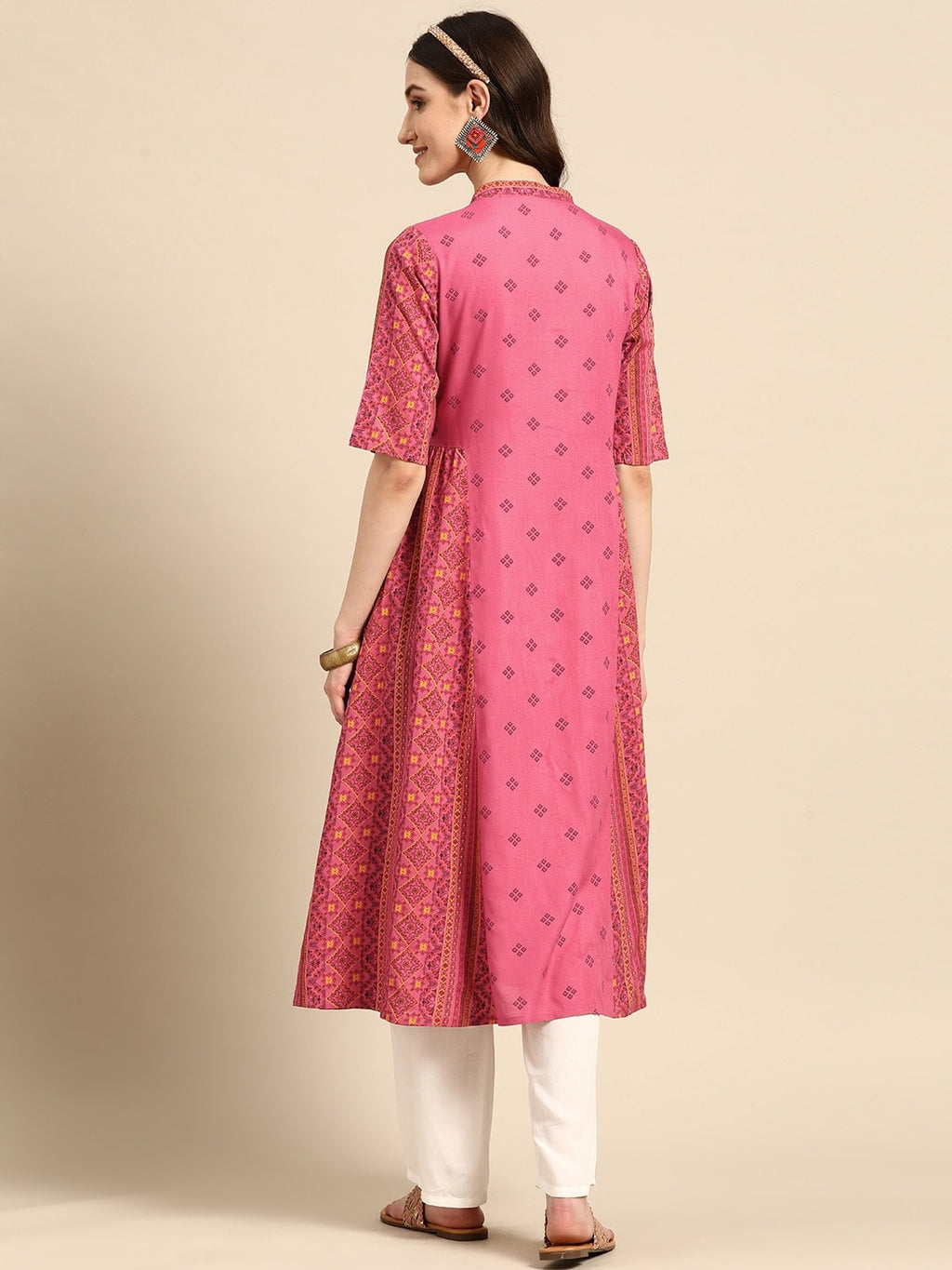 Sangria Ethnic Motifs Print Kurta | Grocsy