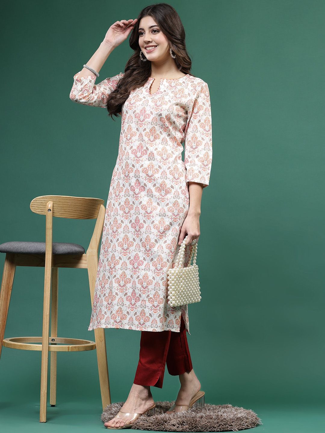 Sangria Printed Straight Kurtas | Grocsy