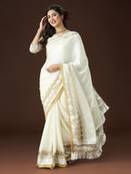 kasee Embroidered Embellished Satin Saree | Grocsy