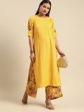 All About You Women Yellow Printed Kurta with Palazzos | Grocsy