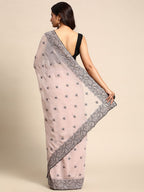 kasee Floral Pure Chiffon Saree | Grocsy