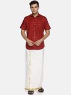Sethukrishna White Solid Readymade Dhoti For Men | Grocsy