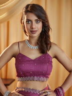 kasee Beads and Stones Pure Chiffon Saree | Grocsy