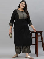 Sztori Ethnic Motifs Yoke Design Kurta with Palazzos | Grocsy
