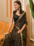 Sangria Striped Embellished Sequinned Saree | Grocsy