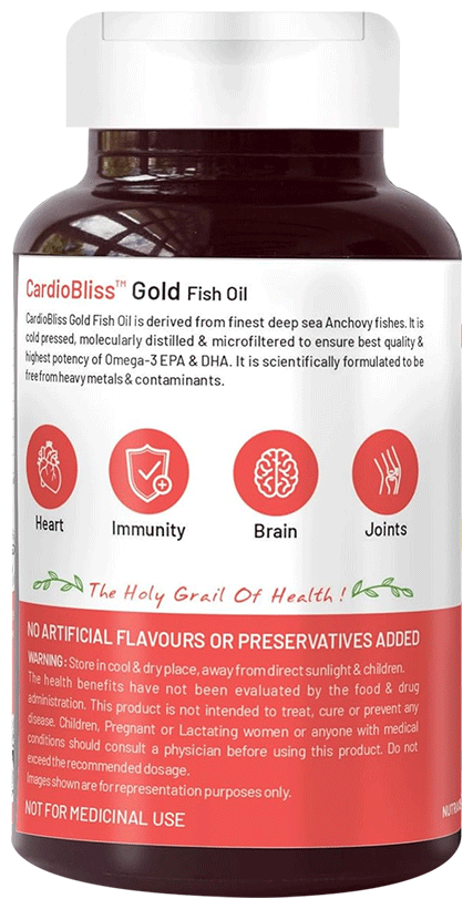 Bliss Welness Heart Health Arctic Fish Oil High Potency Omega-3 Softgel Capsule | Grocsy