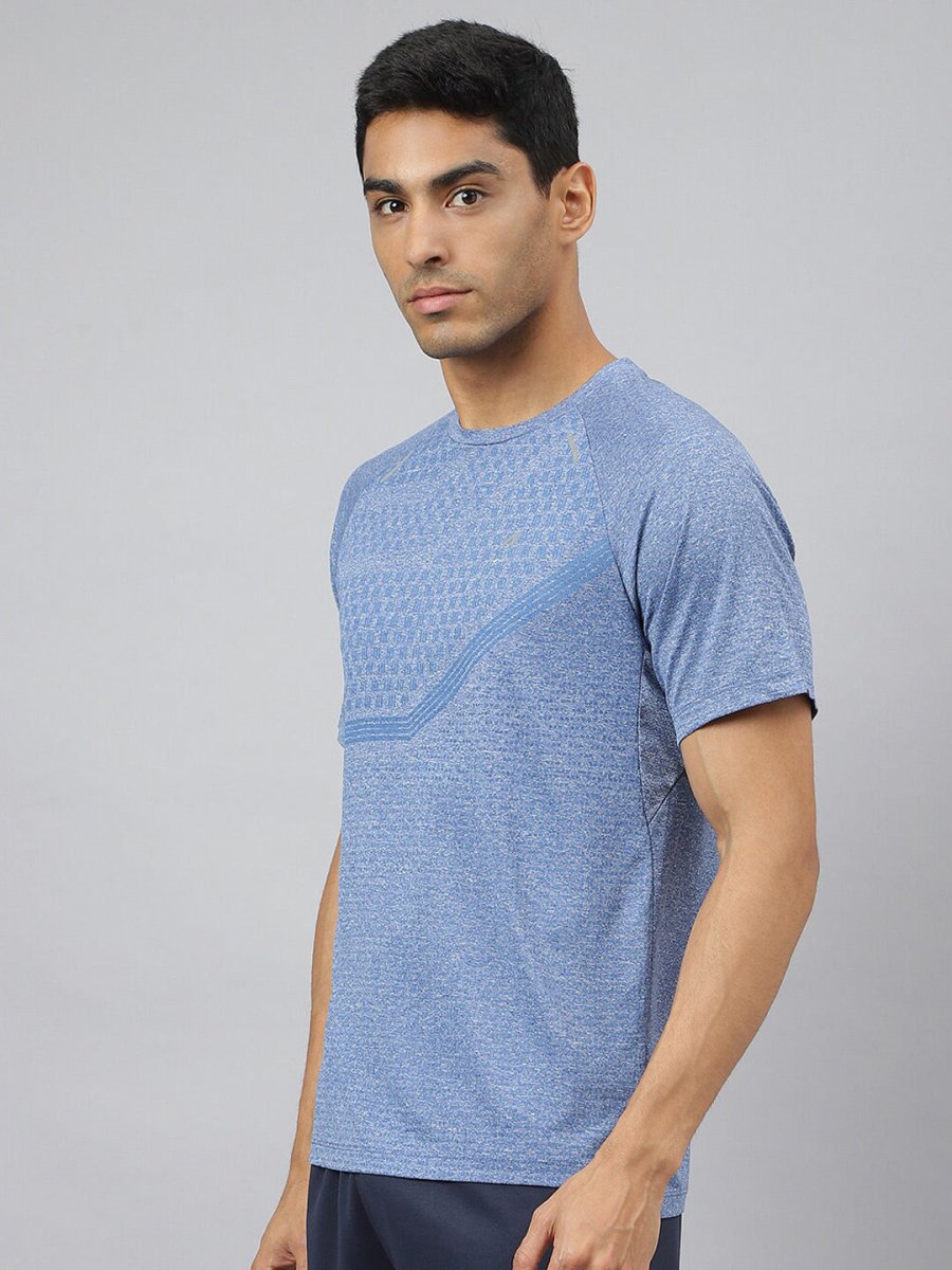 Alcis Men Heather Anti-Static Slim-Fit Round Neck Grocsynce Running T-Shirt | Grocsy