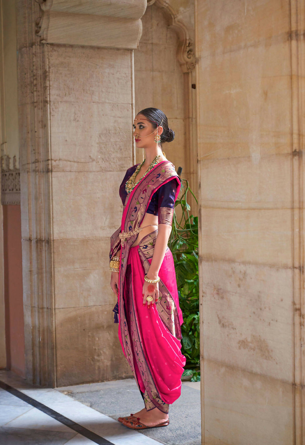 Sasquatch Socks Pink Soft V.P. Silk Magnum Finish, Weaving, Golden Zari Paithani Silk Saree - Rath Kadampalli | Grocsy