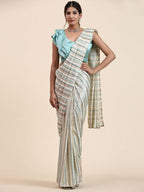 Sky Blue Pure Georgette Sequence work Ready to wear Saree with stitched Blouse - Satiksha | Grocsy