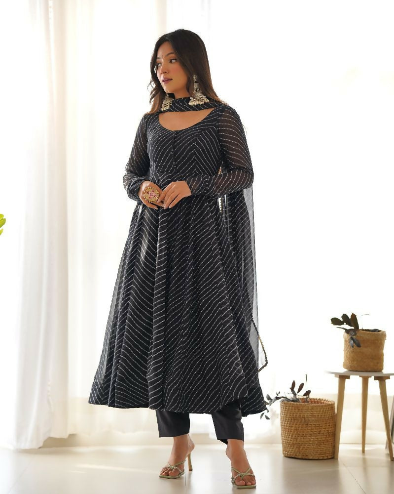 Joban Fashion Black Kurta Set Georgette Sequence Embroidery Work | Grocsy