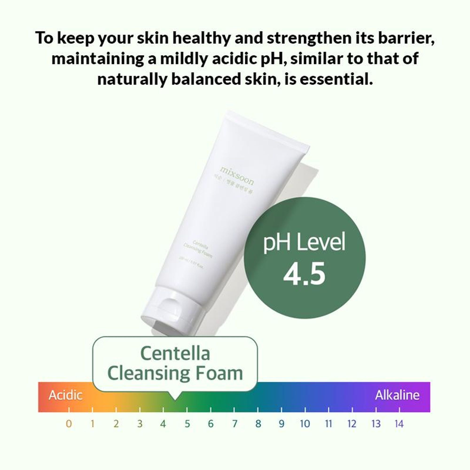 Mixsoon Centella Cleansing Foam, Gentle Face Wash for Redness & Acne-Prone Sensitive Skin | Grocsy