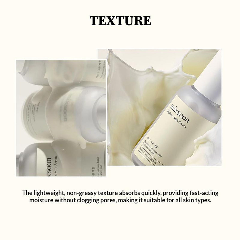Mixsoon Korean Soybean Milk Serum, Hydrates & Smoothens Dry, Dull Skin with Fermented Soy Proteins | Grocsy