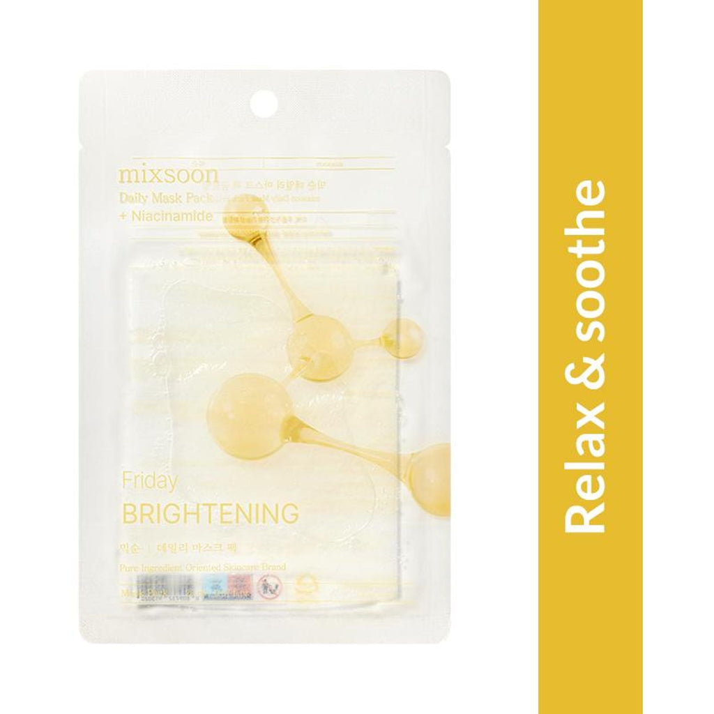 Mixsoon Daily Mask Pack Friday, Brightens, Soothes & Revitalizes Dull Skin Sheet Mask | Grocsy