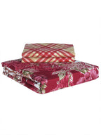 Story@home Arena Magenta & White Floral Microfiber 180 TC Queen Bedsheet & 2 Pillow Covers | Grocsy