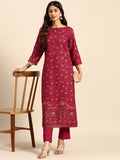 All About You Ethnic Motifs Printed Regular Kurta with Trousers | Grocsy