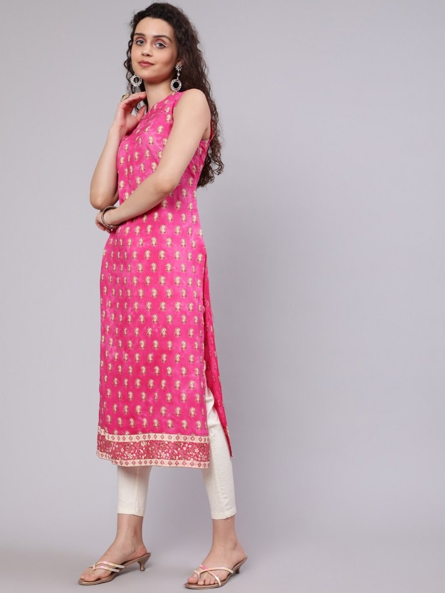 Aks Ethnic Motifs Printed Straight Kurta | Grocsy