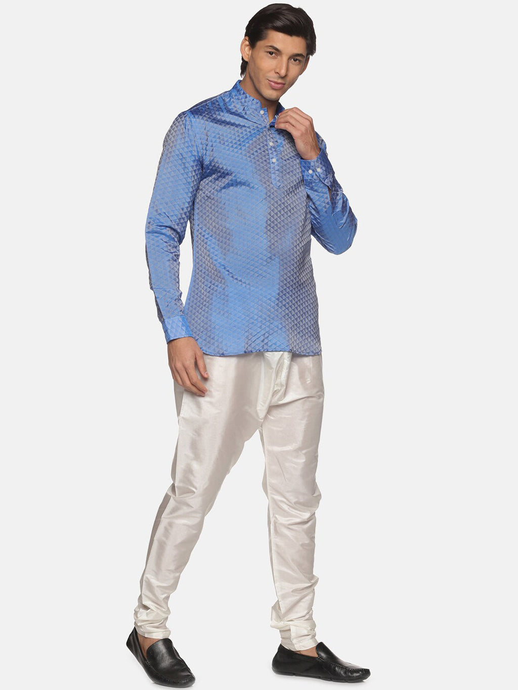 Sethukrishna Men Blue Kurta with Pyjamas | Grocsy