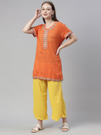 Souchii Yellow Knitted Ethnic Palazzos | Grocsy