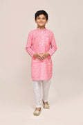 Joban Fashion Cotton Silk Pink Kurta With Straight Fit Pant | Grocsy