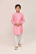 Joban Fashion Cotton Silk Pink Kurta With Straight Fit Pant | Grocsy