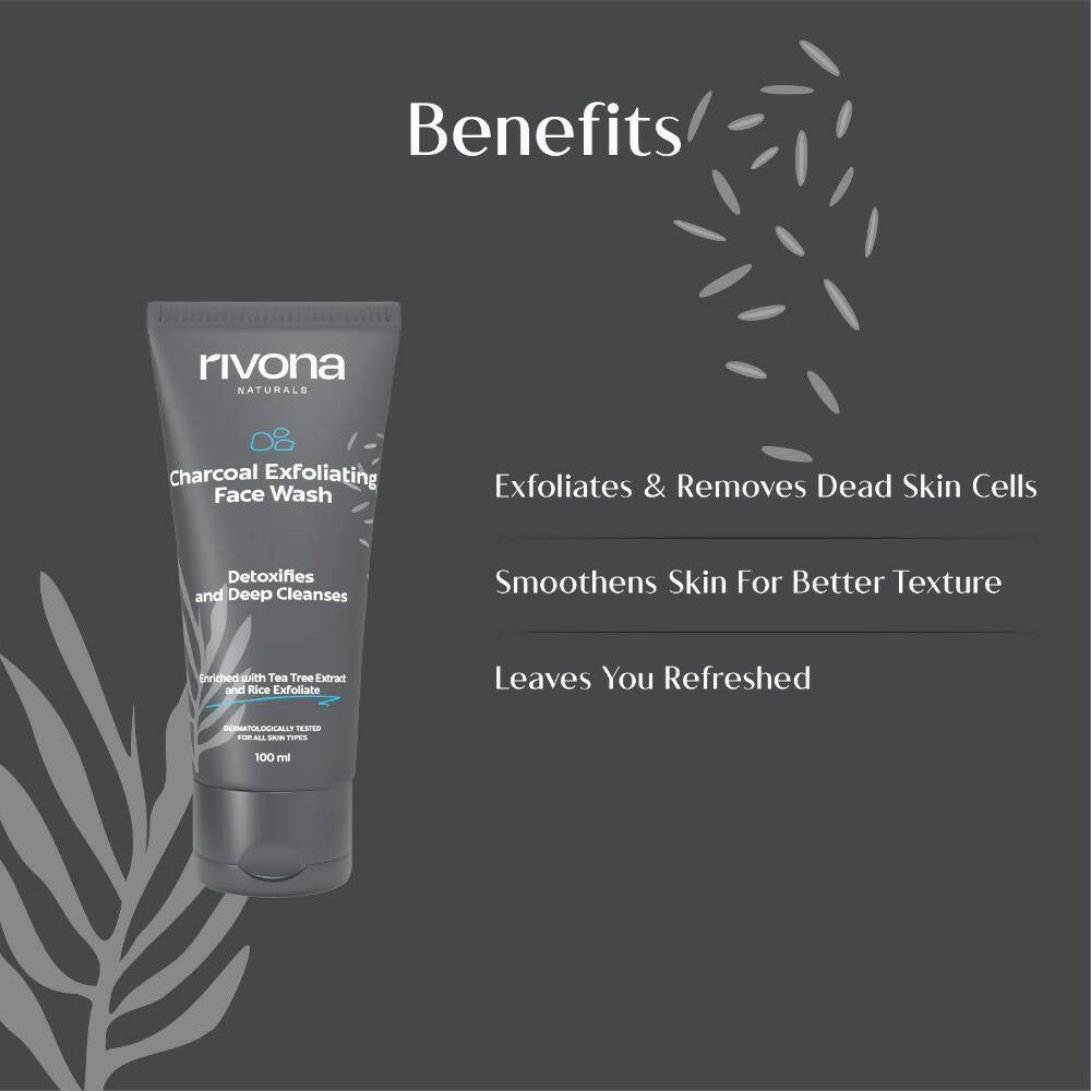 Rivona Naturals Charcoal Exfoliating Face Wash | Grocsy