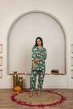 Joban Fashion Green Hand Block Printed Cotton Co-Ord Set | Grocsy