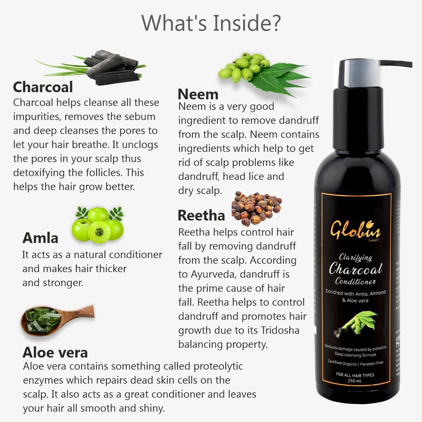 Globus Naturals Charcoal Conditioner | Grocsy