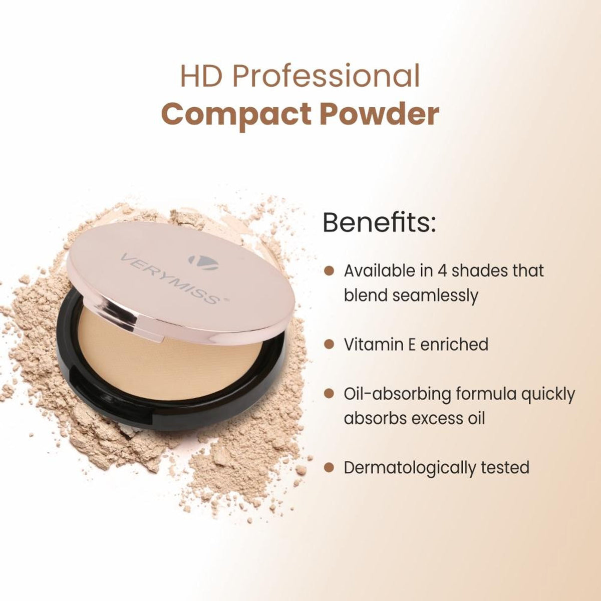 VERYMISS HD Professional Compact Powder - 130 Mellow Beige | Grocsy