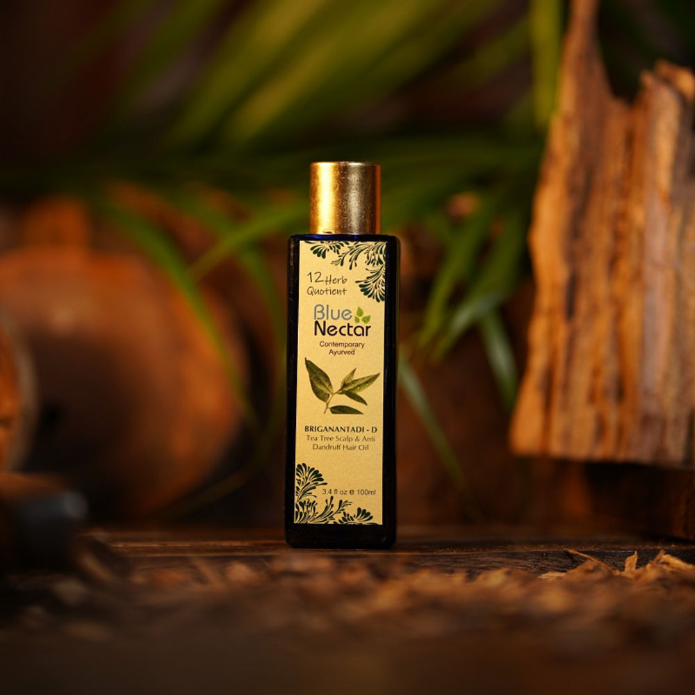 Blue Nectar Briganantadi - D Tea Tree Scalp & Anti Dandruff Hair Oil | Grocsy