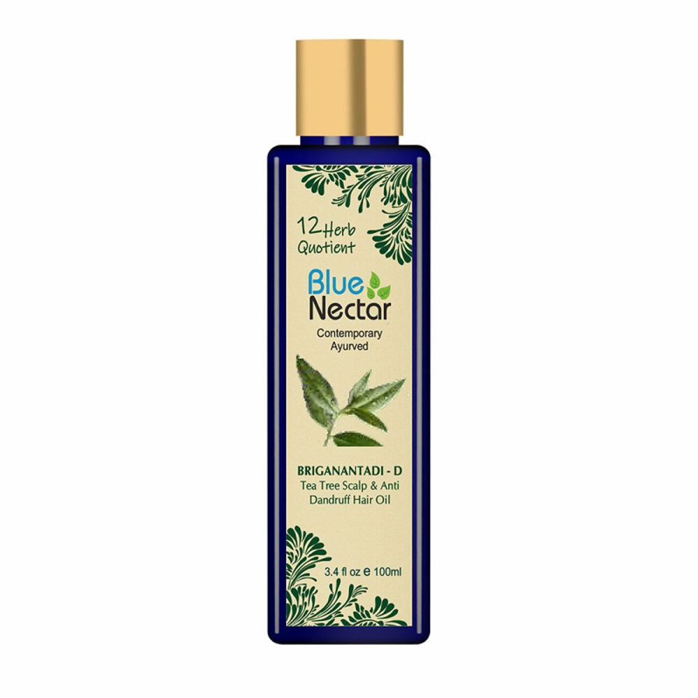Blue Nectar Briganantadi - D Tea Tree Scalp & Anti Dandruff Hair Oil | Grocsy