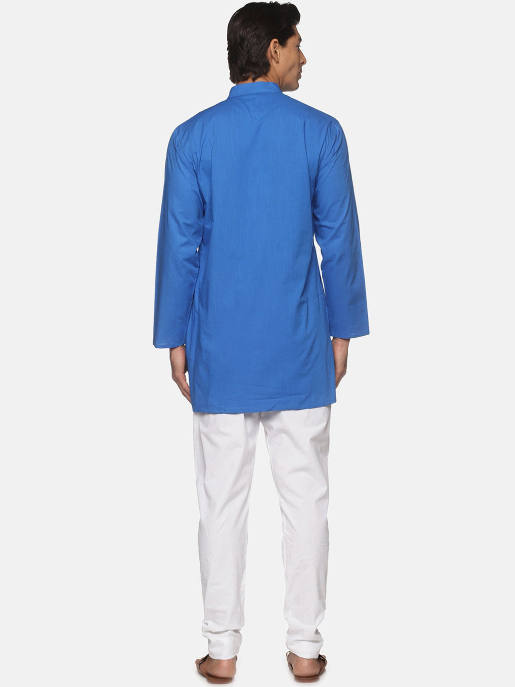 Sethukrishna Men Blue Pure Cotton Kurta with Pyjamas | Grocsy