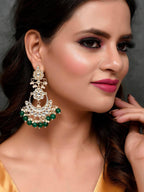 Shoshaa Green Contemporary Chandbalis Earrings | Grocsy