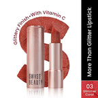 Swiss Beauty More Than Glitter Lipstick - 3 Glimmer Coral | Grocsy