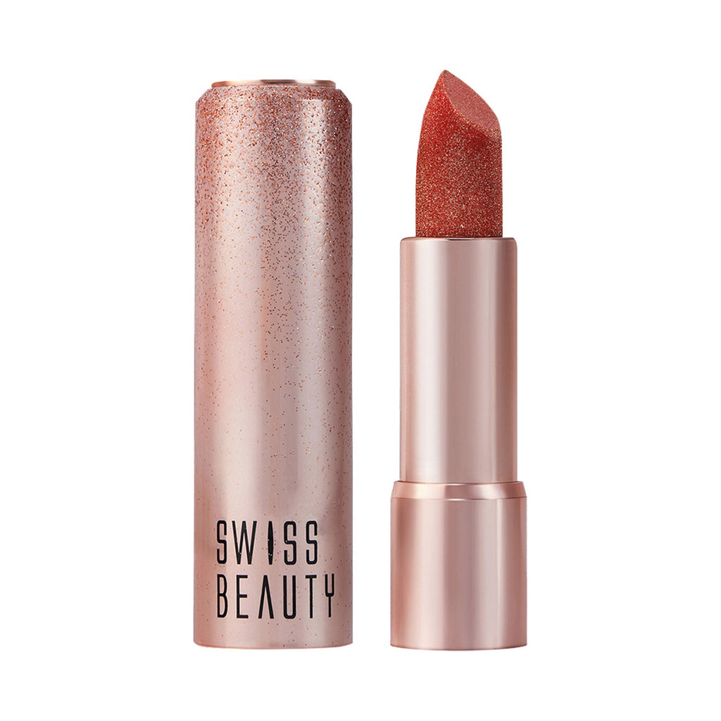 Swiss Beauty More Than Glitter Lipstick - 3 Glimmer Coral | Grocsy