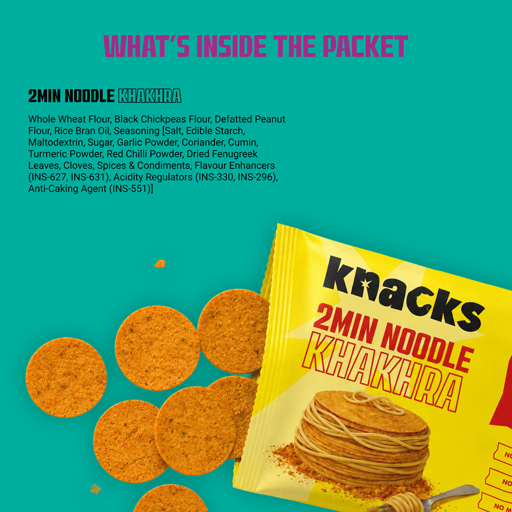 Knacks Coin Khakhra Crisps - 2Min Noodle Flavour | Grocsy