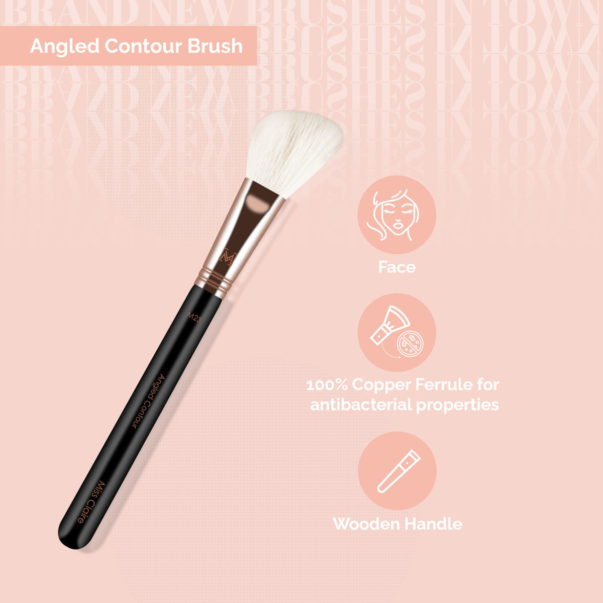 Miss Claire M23 - Angled Contour Brush - Rose Gold | Grocsy