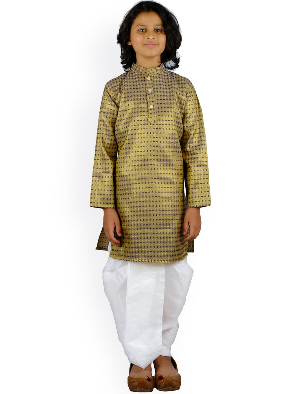 Sethukrishna Boys Blue Striped Kurti with Dhoti Pants | Grocsy