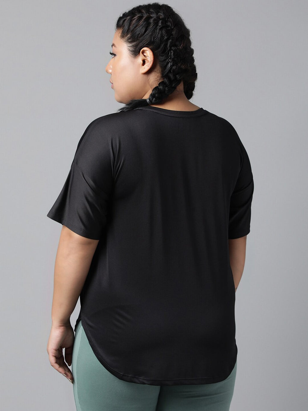 MKH Typography Printed Plus Size Drop Shoulder Sleeves Relaxed Fit Dri-FIT Sports T-shirt | Grocsy