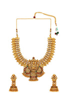 Aadita Gold-Toned Stone-Studded Temple Jewelry Set | Grocsy