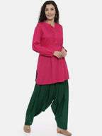 Souchii Women Green Pure Cotton Patiala | Grocsy
