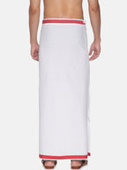 Sethukrishna Men White Solid Cotton Readymade Dhoti | Grocsy