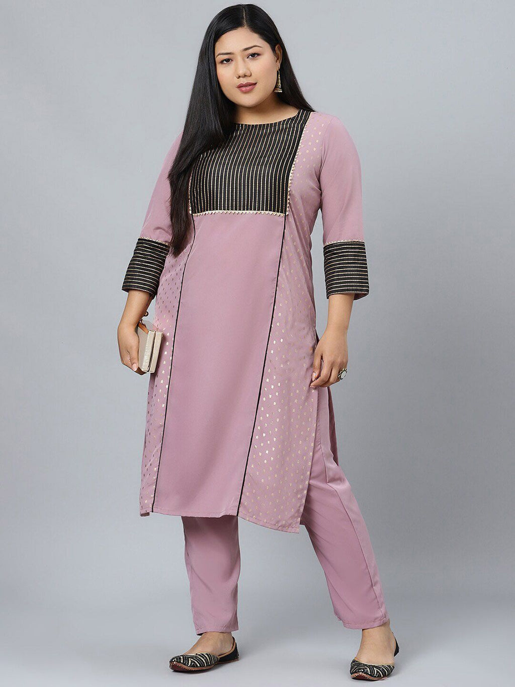 Sztori Plus Size Ethnic Motifs Printed Regular Kurta with Trousers | Grocsy