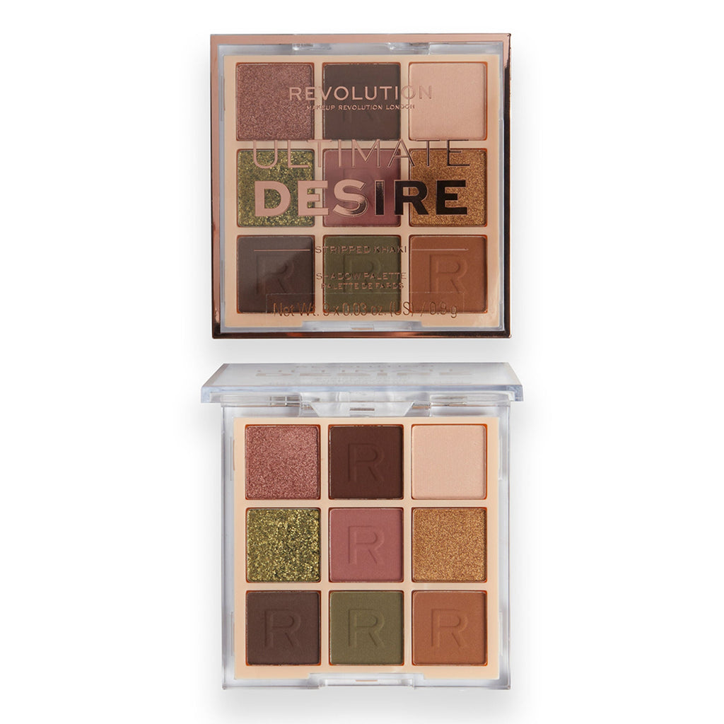 Makeup Revolution Ultimate Desire Shadow Palette - Stripped Khaki | Grocsy